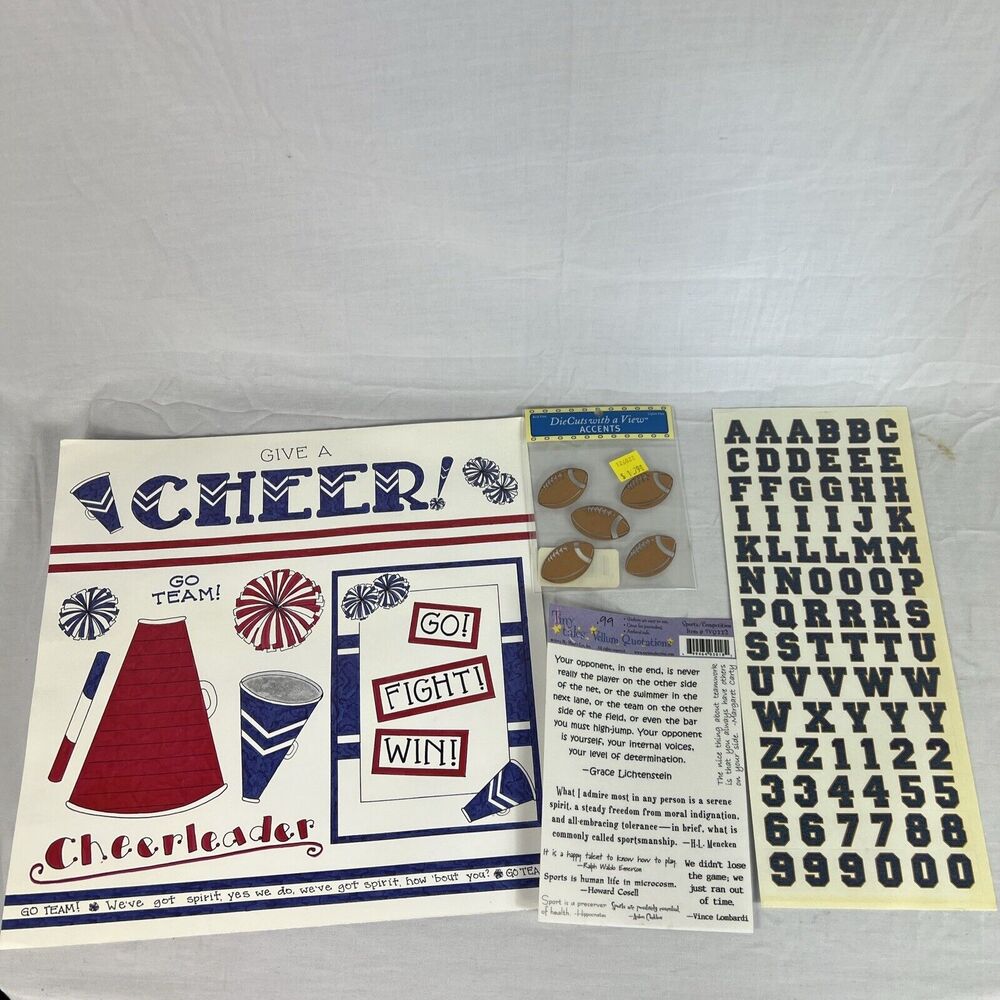 Lot Scrapbooking Journaling Supplies Stickers Die Cuts Cutouts Sports Cheer